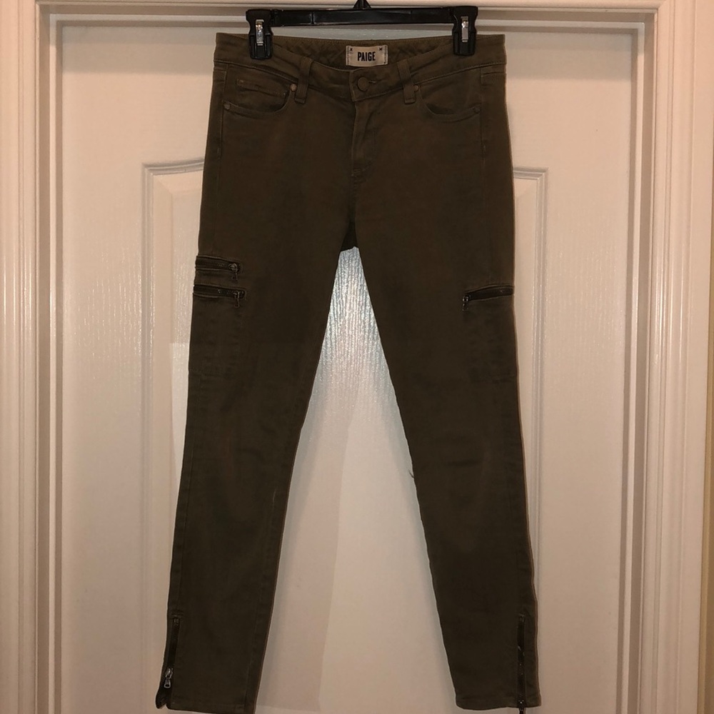 Paige zipped cargo jeans.